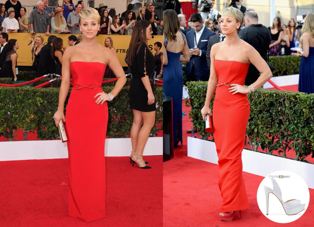 Kaley Cuoco Red Dress SAG Awards